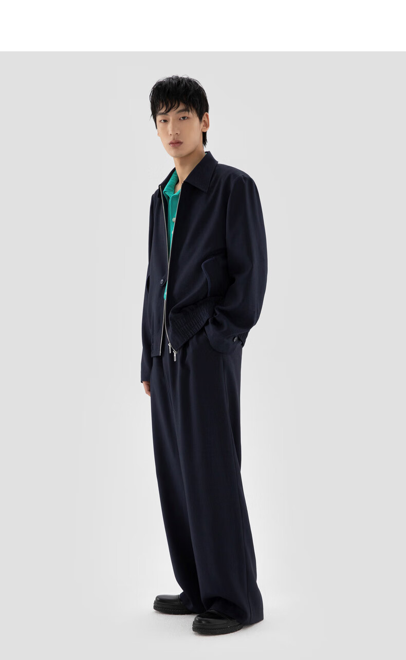 bosie石津川22年春季新款休闲长裤情侣男百搭直筒裤石绿色l