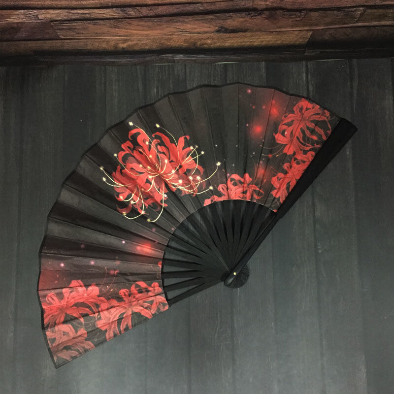 扇子古风折扇女彼岸花 九尾狐中国风 汉服男霸气折叠扇防身蹦迪广告扇