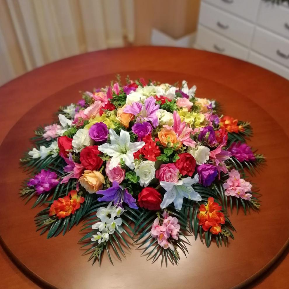 【精选】酒店圆形餐桌花仿真花摆花大转盘假花转盘花装饰花电动桌插