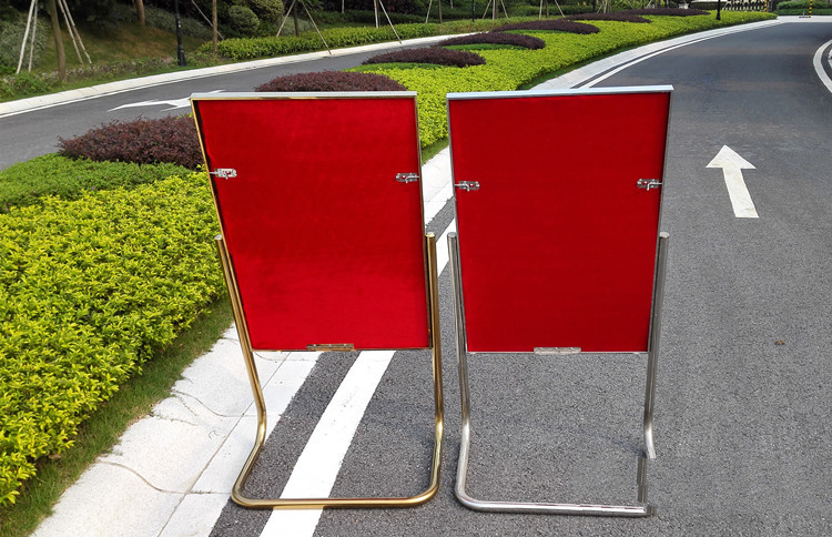 大堂迎宾牌欢迎牌水牌展示架立牌指示牌不锈钢广告牌海报架酒店l型脚