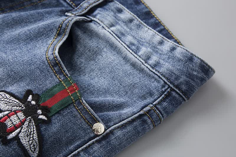 欧洲站g家牛仔裤男2021弹力新款修身小脚小蜜蜂韩版刺绣牛仔长裤子