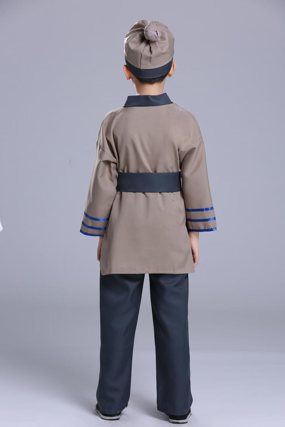 店小二演出服古装汉服套装儿童村民衣服男女演出服装古代老百姓表演服