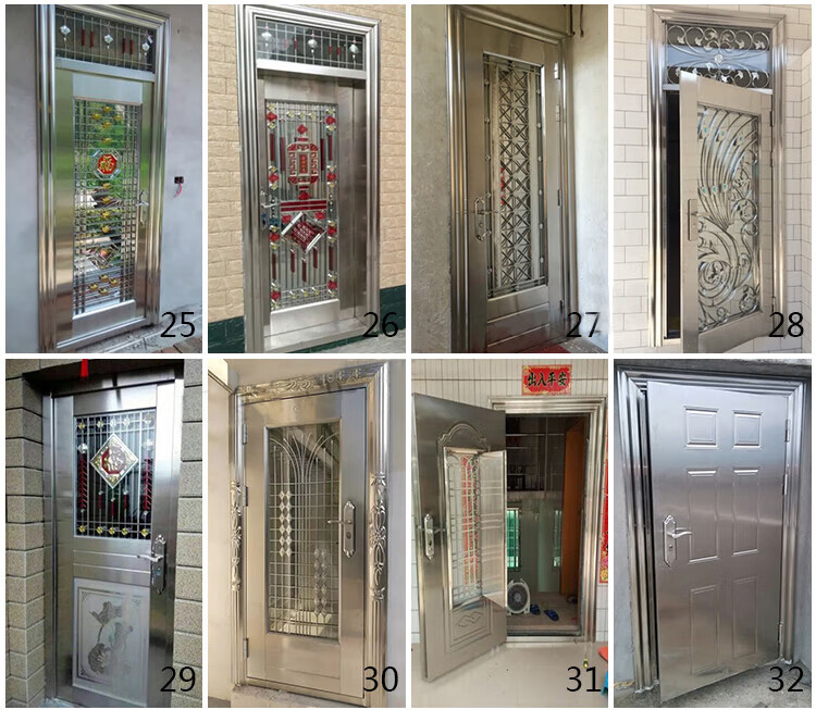 不锈钢门304 玻璃阳台后门进户门农村家用乡村自建入户防盗门 款式3