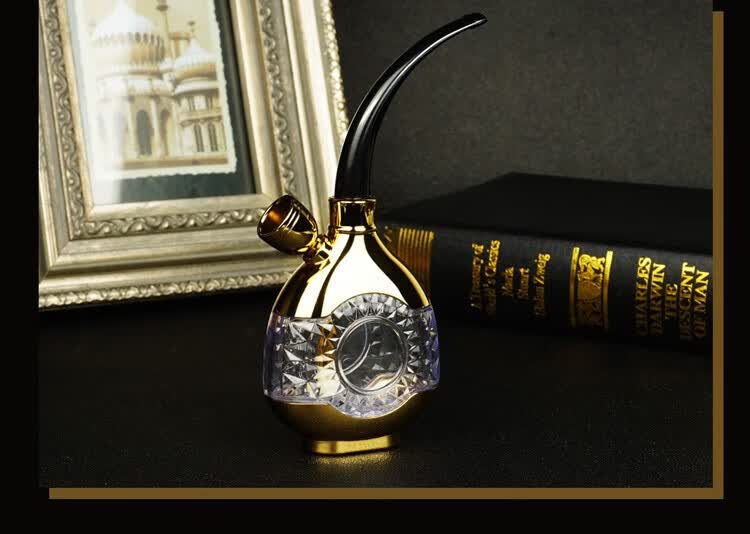 水烟壶全套便携水烟筒男士烟袋锅水烟斗过滤器烟斗烟嘴专用 nh08银