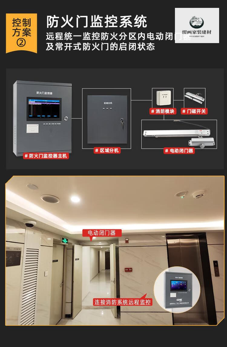 万达防火门消防联动闭门器常开电动电磁释放器温电双控断电型防火门