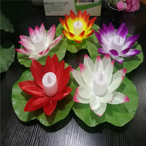 春节过年新年荷花灯许愿灯节日河灯莲花水灯祈福灯许愿