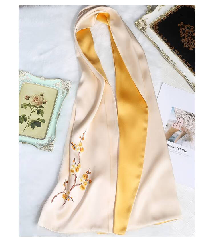 送妈妈的丝巾丝丝巾女春秋百搭苏绣旗袍披肩外搭妈妈礼盒冬季送礼桑