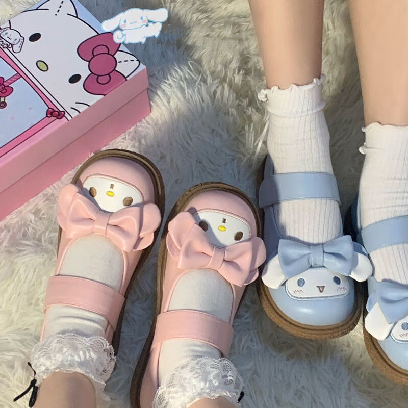 西竞小熊lo鞋玉桂狗春秋季公主鞋美乐蒂鞋子春天手作鞋lolita蓝色34