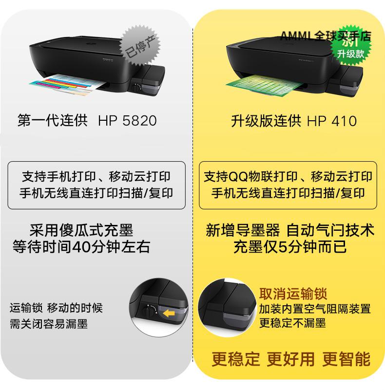 惠普(hp)惠普410打印机hptank310/410/418/118/311彩色连供a4喷墨仓