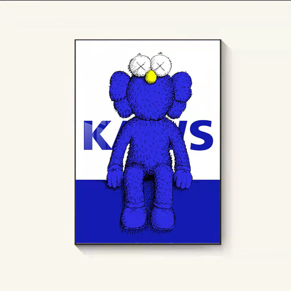 尔煦克莱因蓝客厅装饰画芝麻街暴力熊沙发背景挂画卧室布置奶茶店壁画