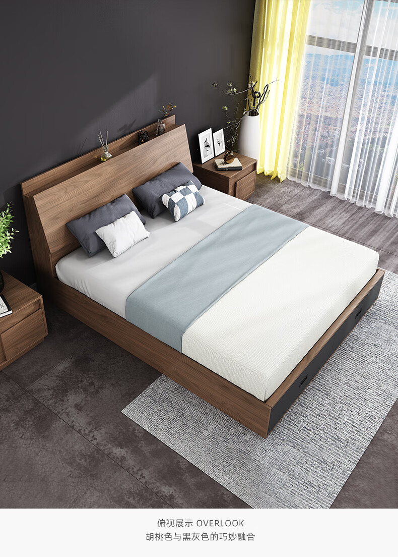 箱式床双人床18米现代简约日式15米主卧储物床高箱婚床床1500mm2000mm