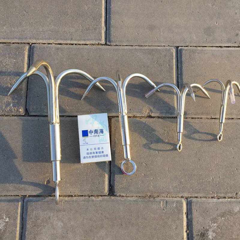 水草打捞钩 大号飞虎爪不锈钢三爪钩三叉钩小渔船锚水草水草刀打捞钩