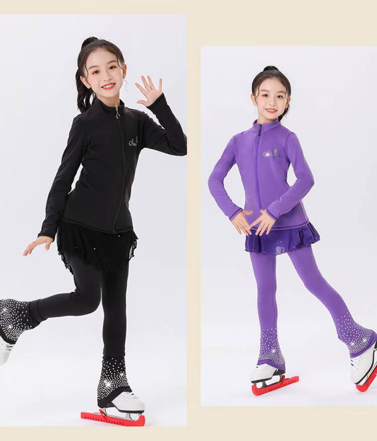 滑冰服 滑冰护臀裤 滑冰服溜冰服花样滑冰训练服装 女童加绒表演裤子