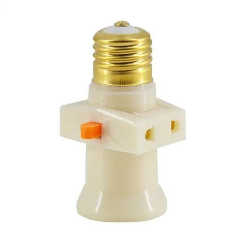 家用灯头插座带开关灯口灯座e27通用双螺丝口家用宿舍通用灯口转换器