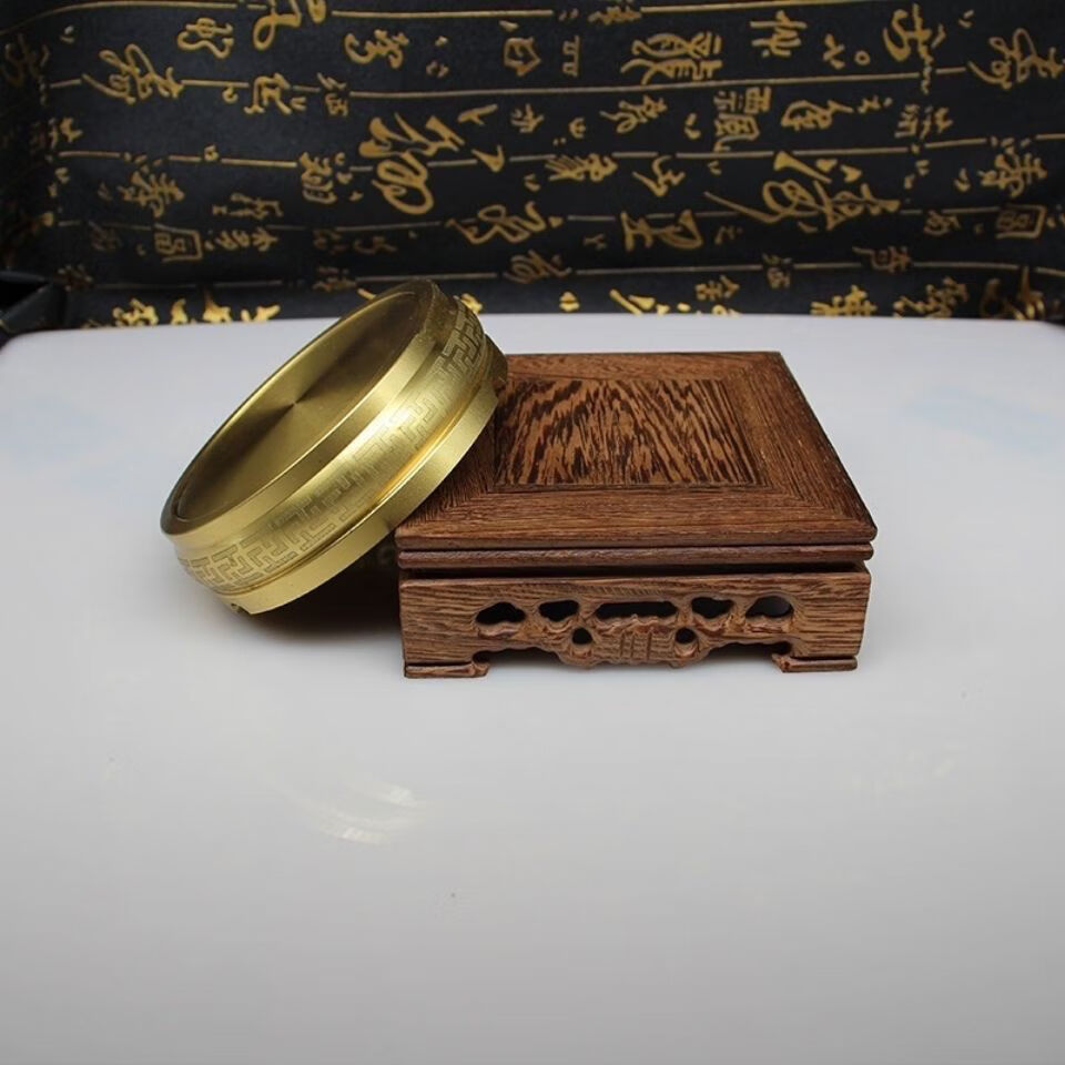 纯铜烟灰缸 带盖 烟灰缸大号烟缸创意个性纯铜烟灰缸三槽式刻字复