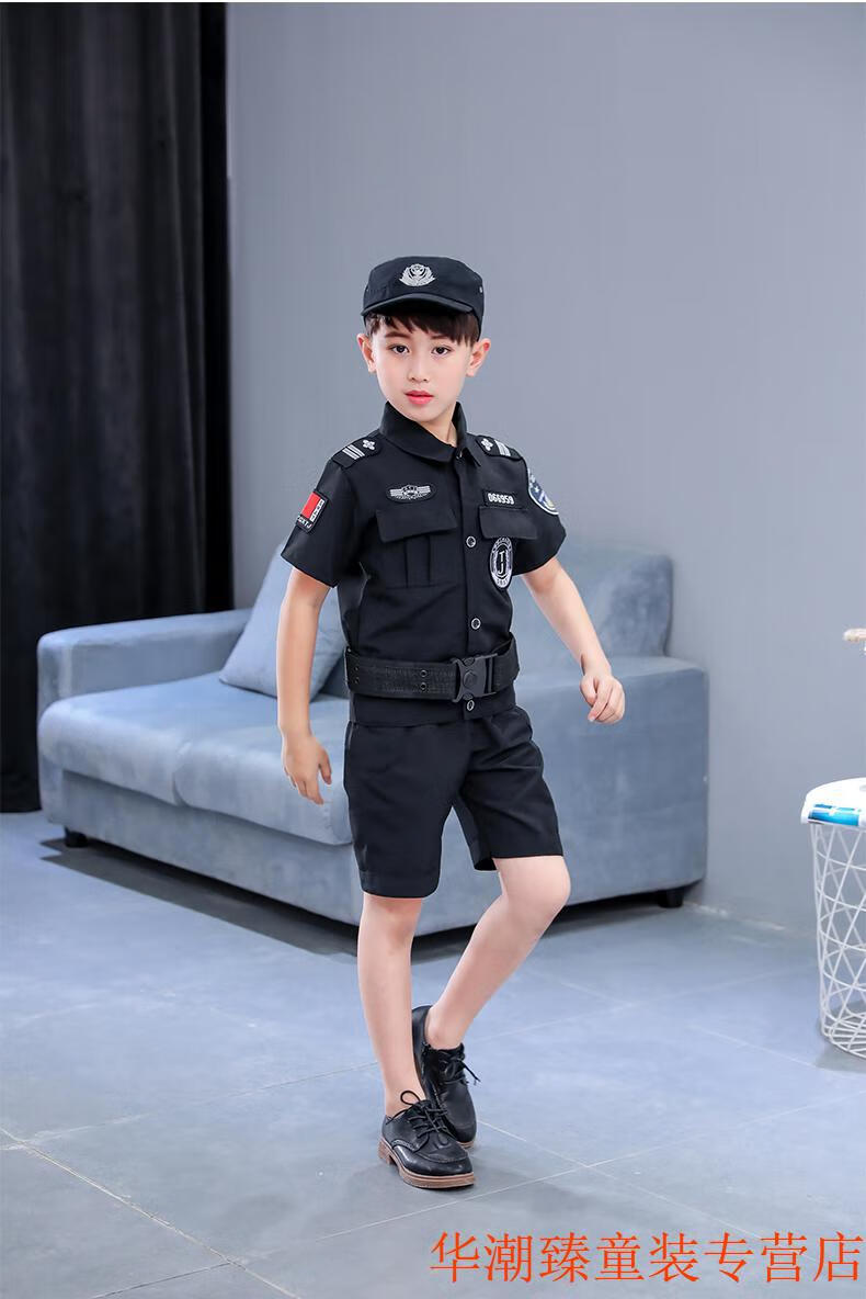 卡梵黎警察儿童服装特种警察套装男女童警官装备衣服全套幼儿园男孩