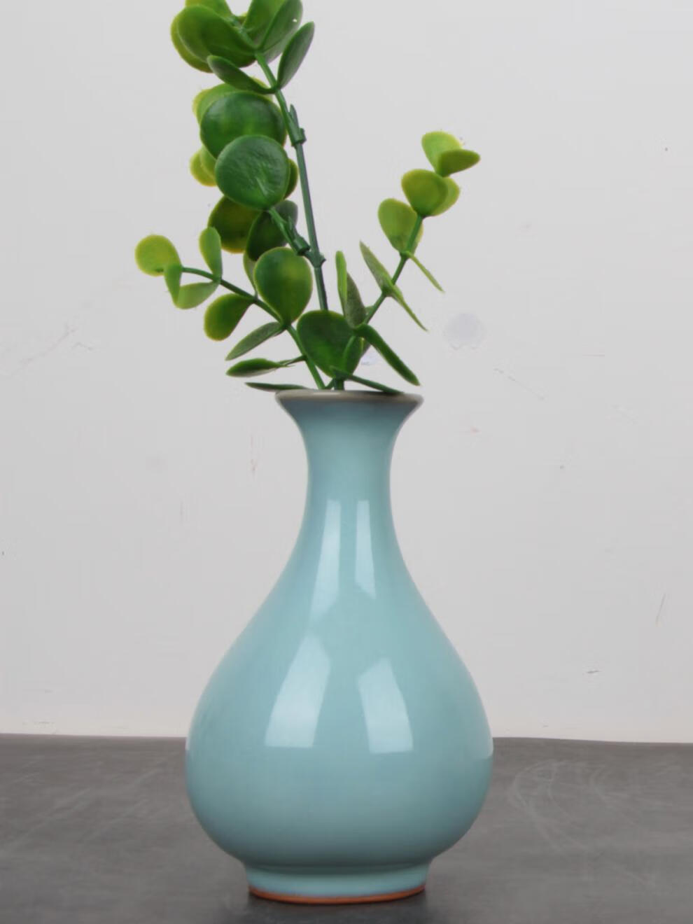 汝州原矿大师汝窑天青玉壶春瓶醒目浴心天青色 高13cm 原产地大师汝窑