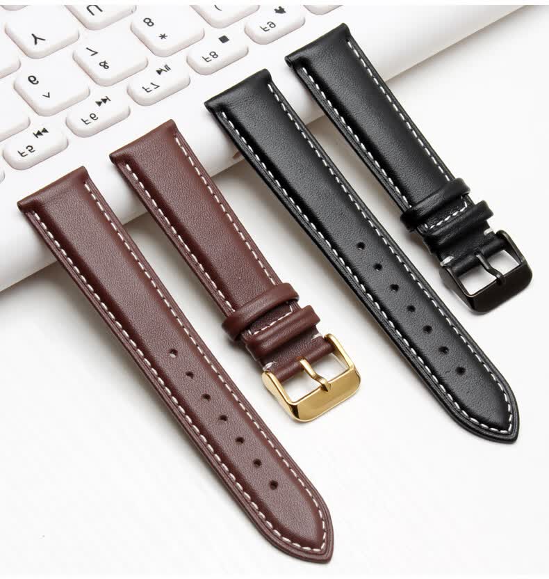 天美时表带原装适配天美时timex手表带真皮适配tw2r71800 t2n794黑色