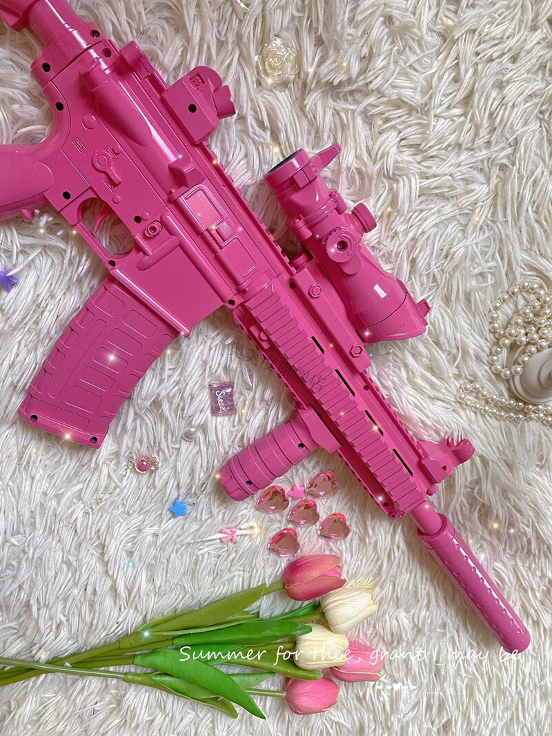 甜系少女网红少女54模型粉色m4吃鸡粉色m416道具软妹粉色lo枪原宿cos