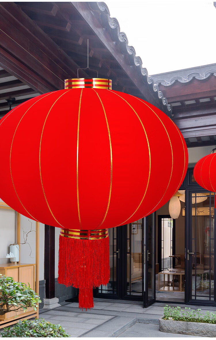 灯笼户外大门口宫灯阳台一对挂饰过新年春节元旦过年装饰批发60红流苏