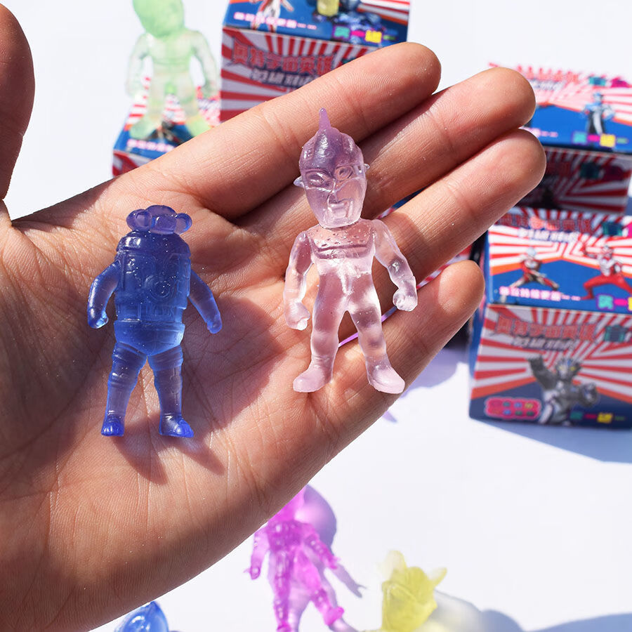 盲盒2个装创意水晶玩偶儿童随机12小盒24只装奥特曼变色公仔每盒2只