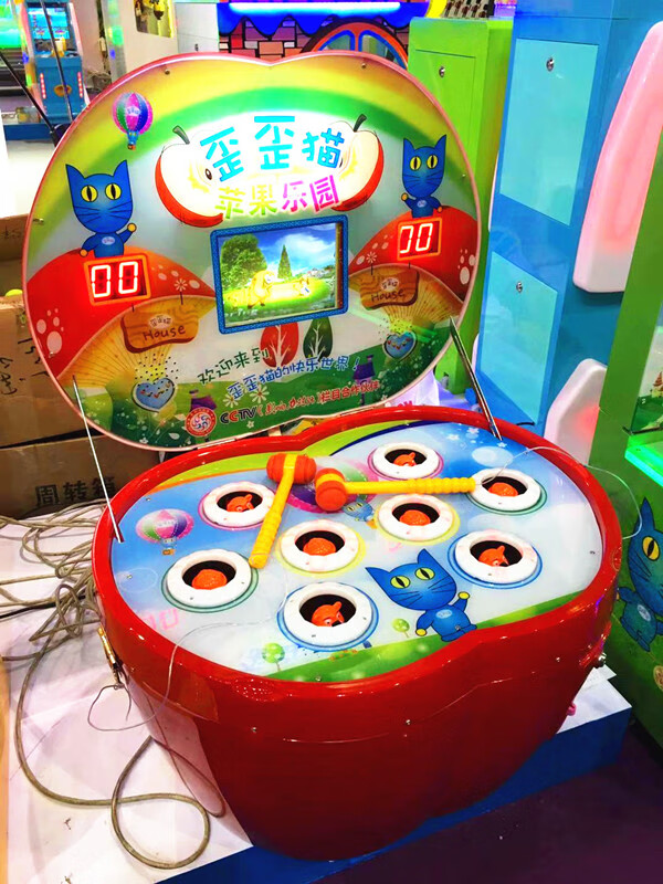 打地鼠大型游戏机苹果打老鼠机投币方形砸地鼠小猪地鼠机叮当精灵敲击