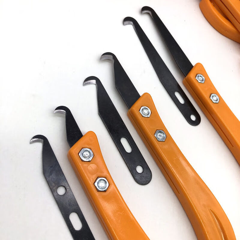 电缆剥皮勾刀神器剥电缆剥线皮钩刀香蕉手柄纺织打结修边刀 白钢*一套