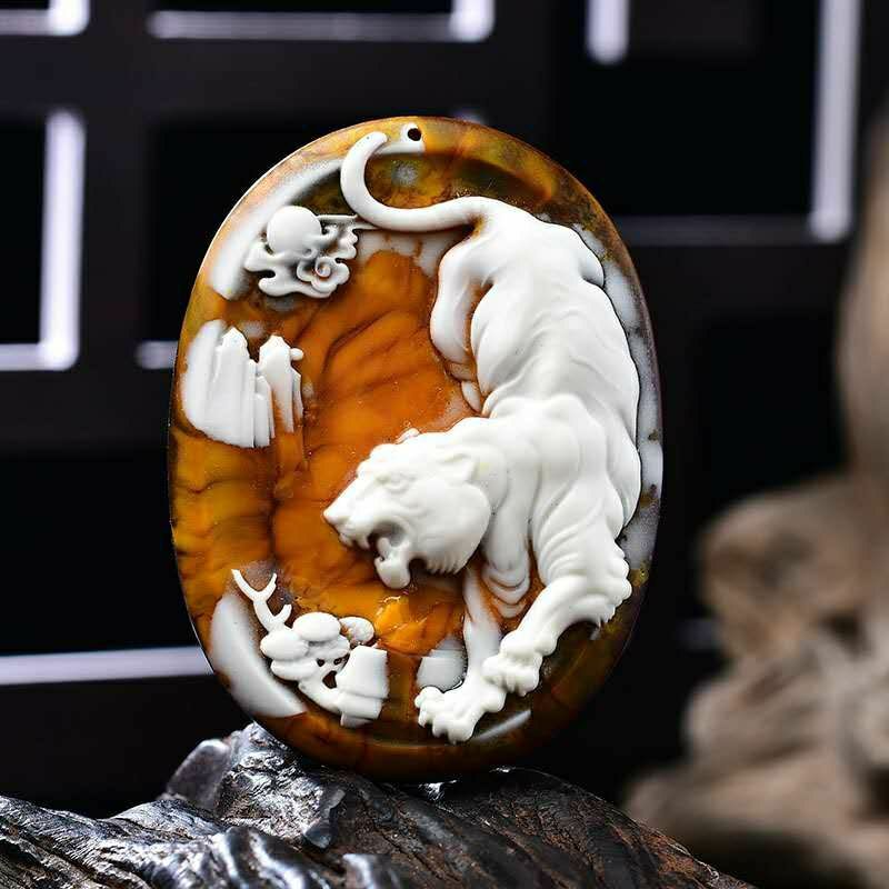 家居龙涎香吊坠龙涎香观音吊坠虎牌佛牌山水项链毛衣链男女护身符吊坠