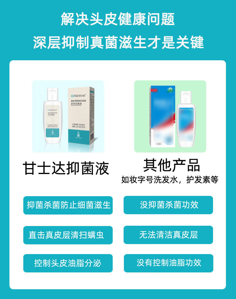 甘士达洗液发用液安士达止痒认准洗发水发用洗液除螨去头屑男女通用