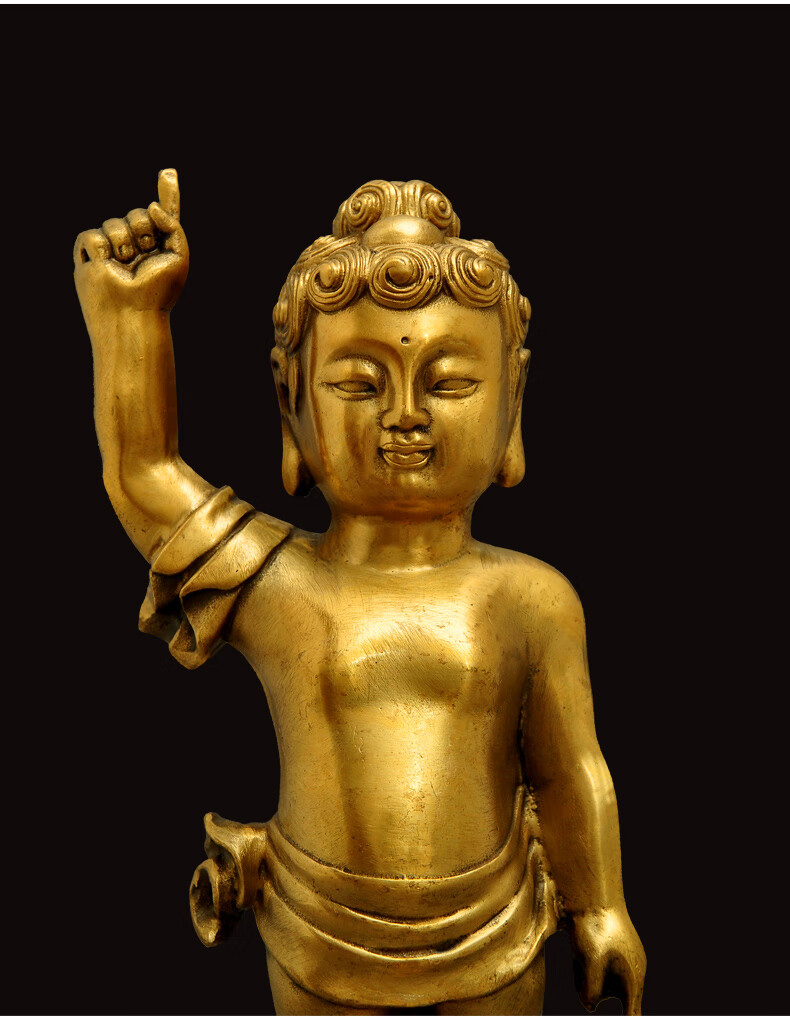 【京选好货】黄铜太子佛浴佛节日用品摆件释迦牟尼佛像大小号佛堂工艺