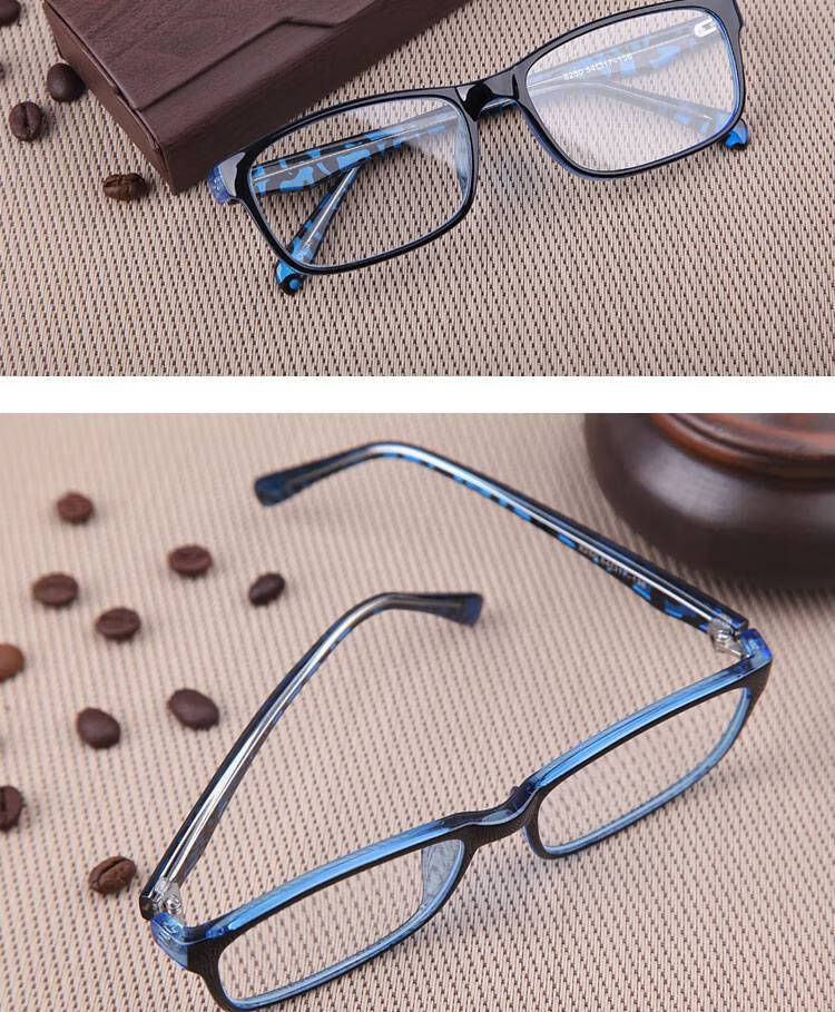 东海水晶老花镜男女时尚天然水晶石老花眼镜石头镜大脸 黑色 200度