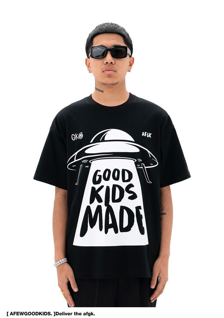 fff官方马思唯afgk联名2022ss新款白色t恤男国潮印花休闲短袖 a89白色