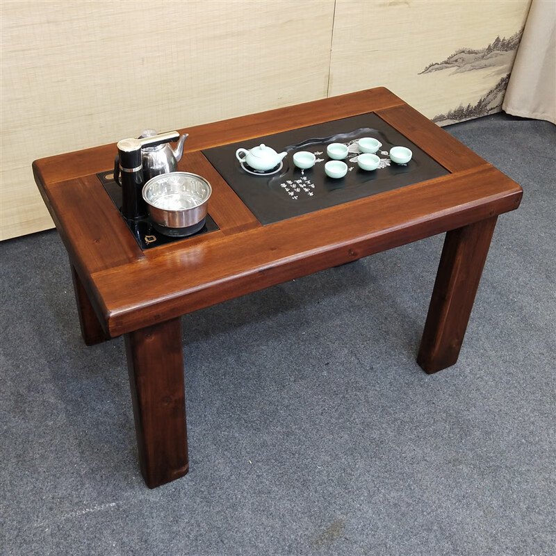 杞沐实木新料茶桌小型阳台茶台家用实木中式家具功夫茶几户外茶桌椅