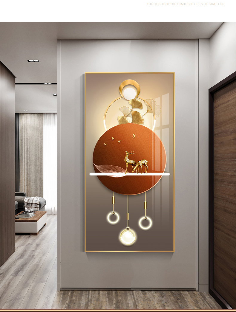 现代简约玄关装饰画轻奢进门墙画客厅走廊过道挂画入户正对门壁画