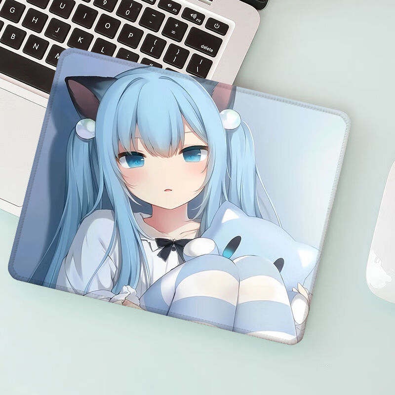 雫小号鼠标垫锁边加厚女生电脑橡胶垫出差便携办公街米新款 思念