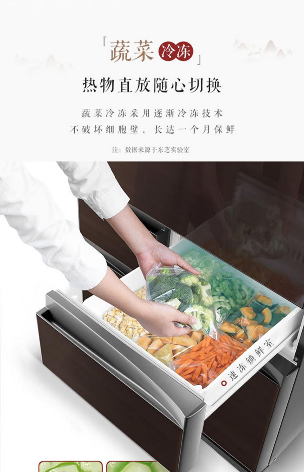 东芝冰箱631六门风冷变频无霜大容量一级节能家用电冰箱 兰芷棕【图片