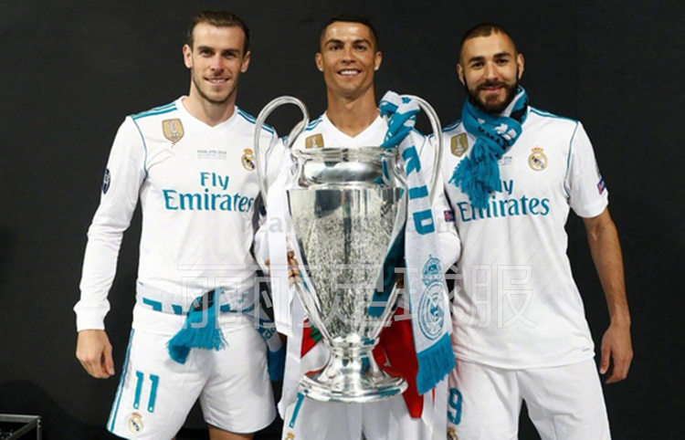 皇马球衣1718皇马球衣欧冠决赛版7号c罗短袖足球服主场长袖贝尔拉莫斯