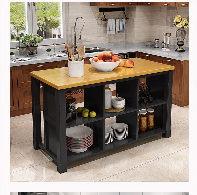 卉芸冉厨房中岛料理台料理台厨房操作台切菜桌子中岛台实木多功能家用