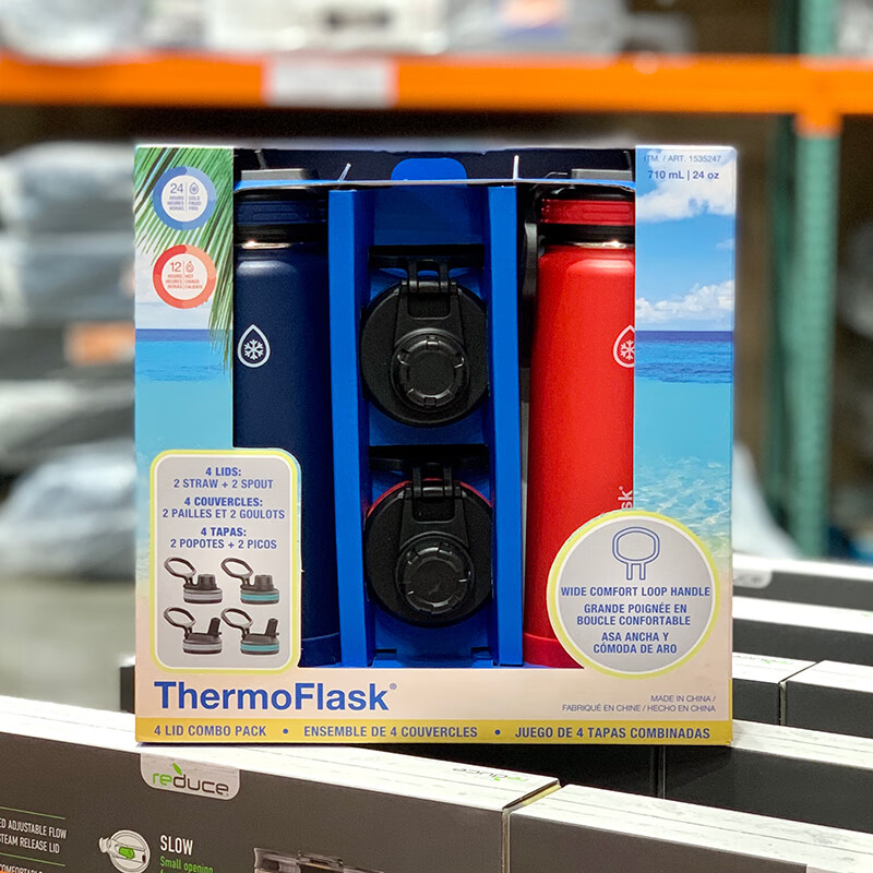 thermoflask 美国直邮 不锈钢保温保冷杯大容量便捷户外水杯 白色