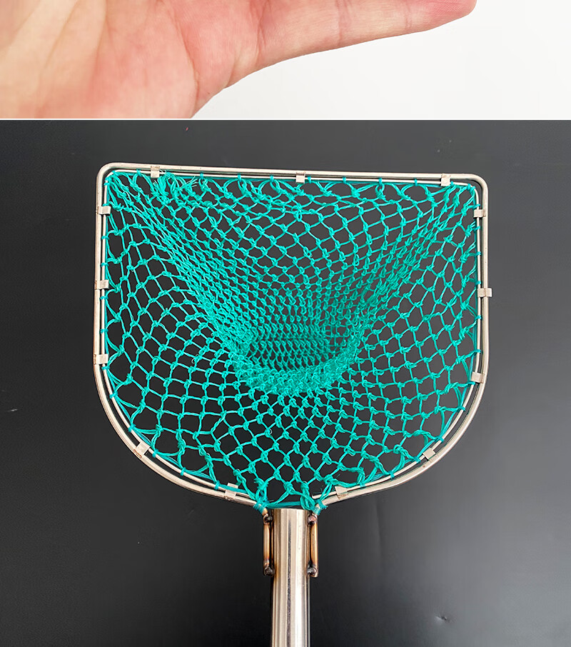 不锈钢小抄网号捞鱼网捞虾渔具网兜鱼捞螃蟹全套一体实心网头30cm木柄