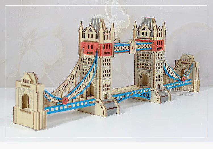 猫乐鱼桥梁模型手工diy做桥梁模型制作材料拼装伦敦桥的立体拼图木