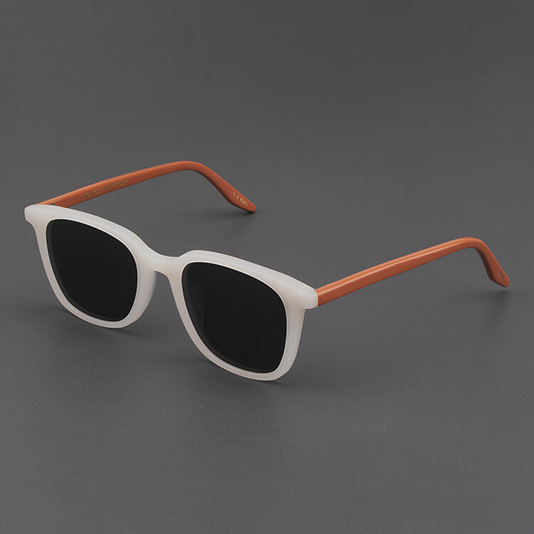 太阳镜女小框眼镜偏光复古方形浅茶色墨镜男潮磨砂白偏光黄色夜视镜片