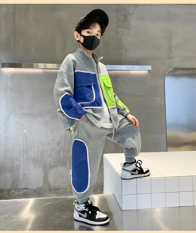 迪士尼disney小孩子男童春装套装2022新款男孩帅气中大儿童装洋气潮流