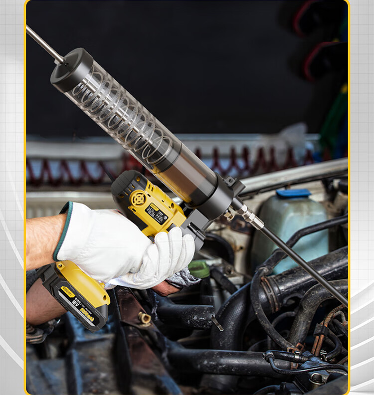 定制得力黄油机电动充电锂电池大功率重型挖掘机省力润滑牛油打黄油机