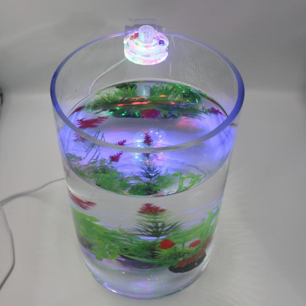 秋颖鱼缸水族照明led夹灯圆形缸防水灯光小型节能水草灯圆缸装饰彩灯