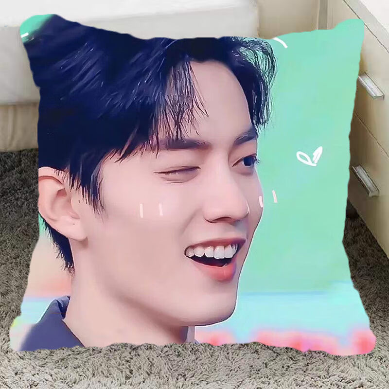 抱枕周边同款可爱床头靠垫diy创意生日礼物枕头套可拆洗肖战1060x60