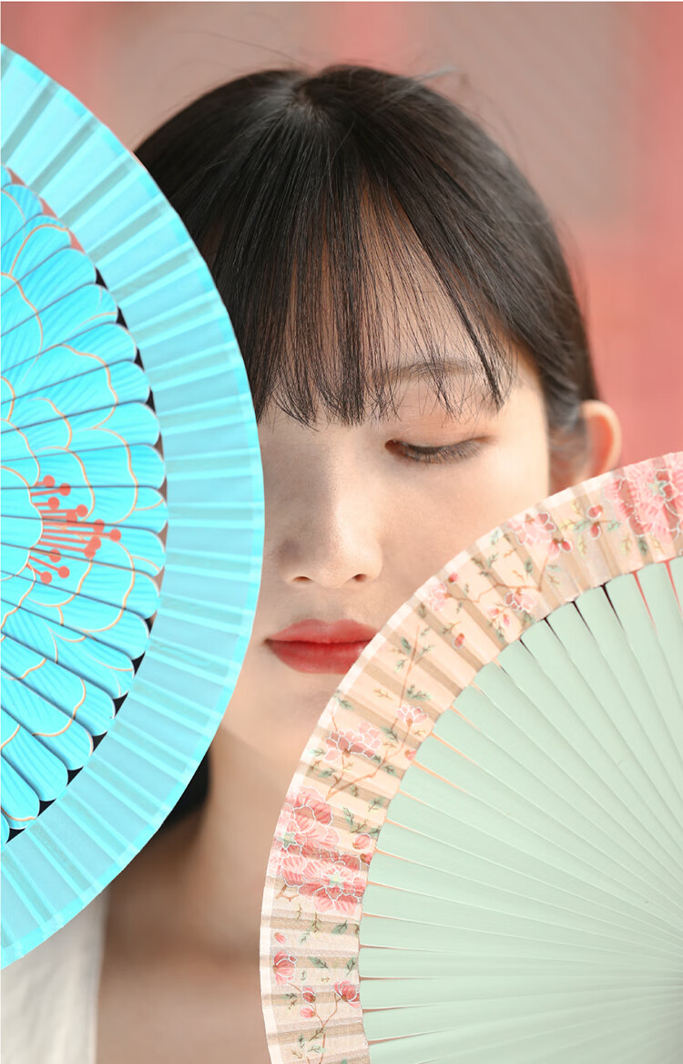 售完无补 故宫古风点翠汉服扇子女折扇中国风官方店官网宫廷御扇 点翠