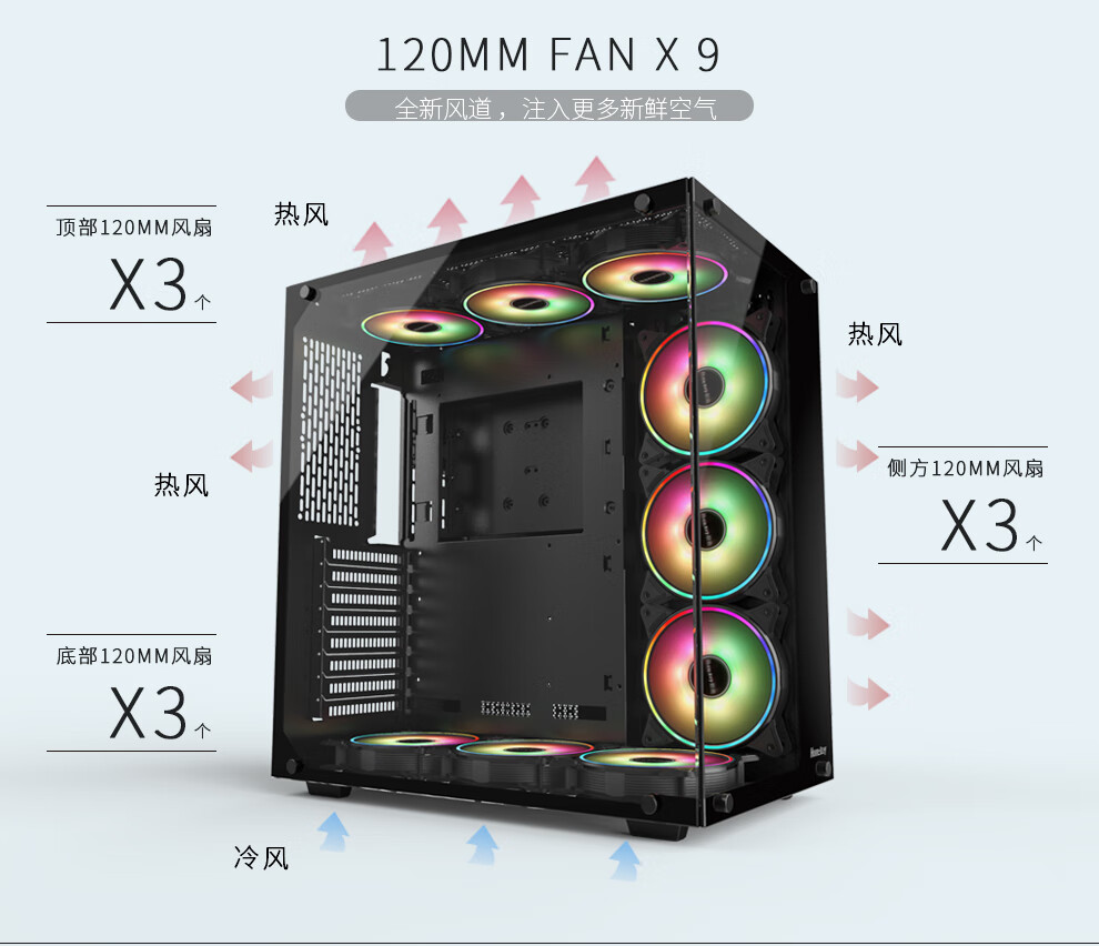 准新未开封新一代航嘉mvpapollo阿波罗台式机电脑机箱主机箱透明全透
