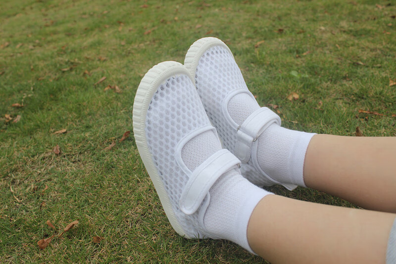 夏季幼儿园室内鞋女童运动鞋白球鞋透气儿童白色网布鞋宝宝单网鞋小白