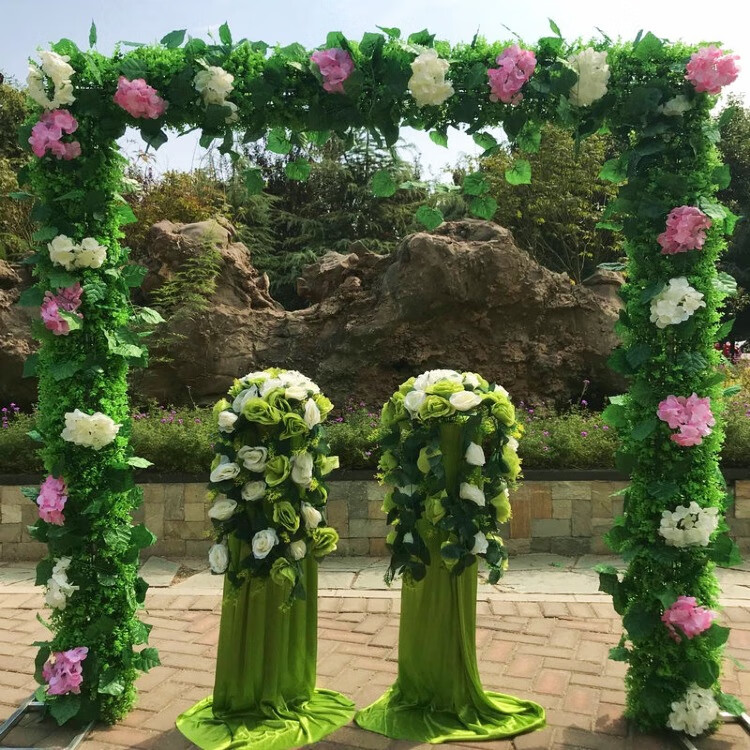 拱门花门婚庆花门开业拱门花架结婚装饰绢花拱门婚礼道具彩门 透明